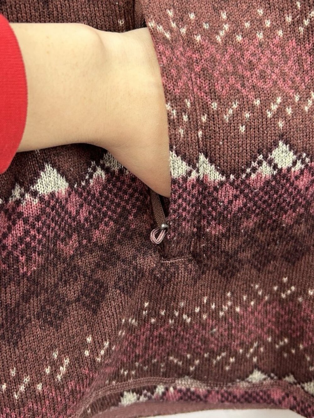 North Face Sweater Women’s M Printed Crescent Fleece Hooded Pullover Fair Isle - Picture 11 of 15